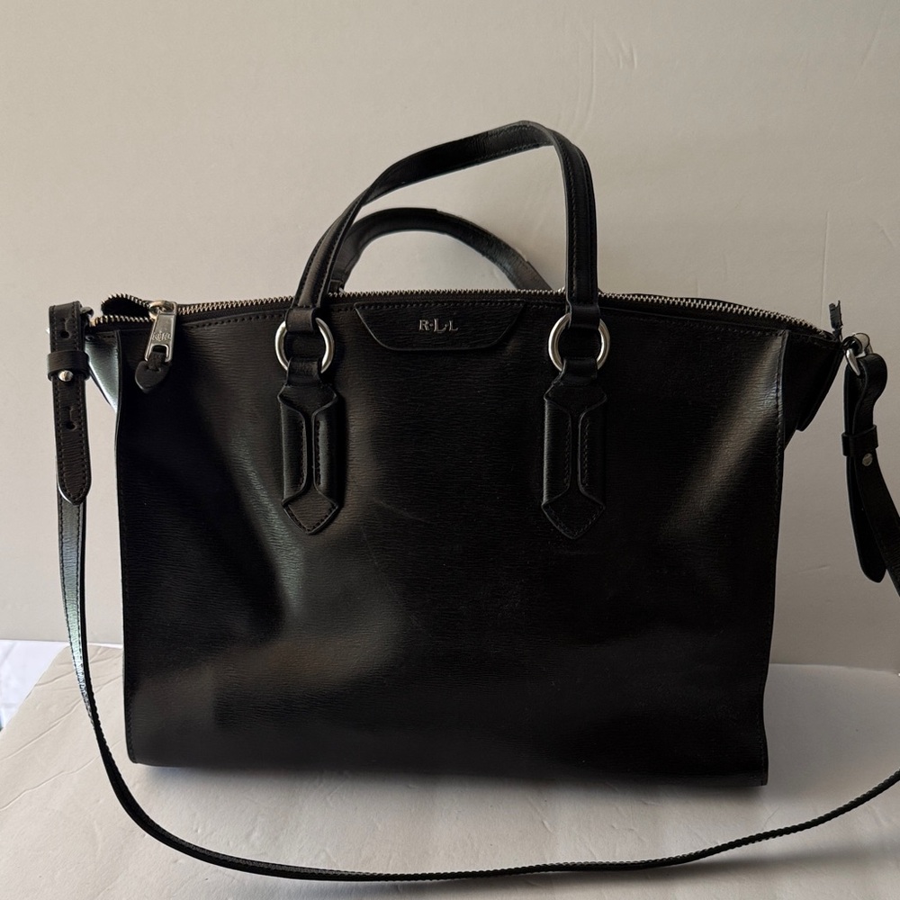 R.L.L Ralph Lauren Black Leather Bag